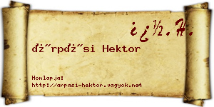 Árpási Hektor névjegykártya